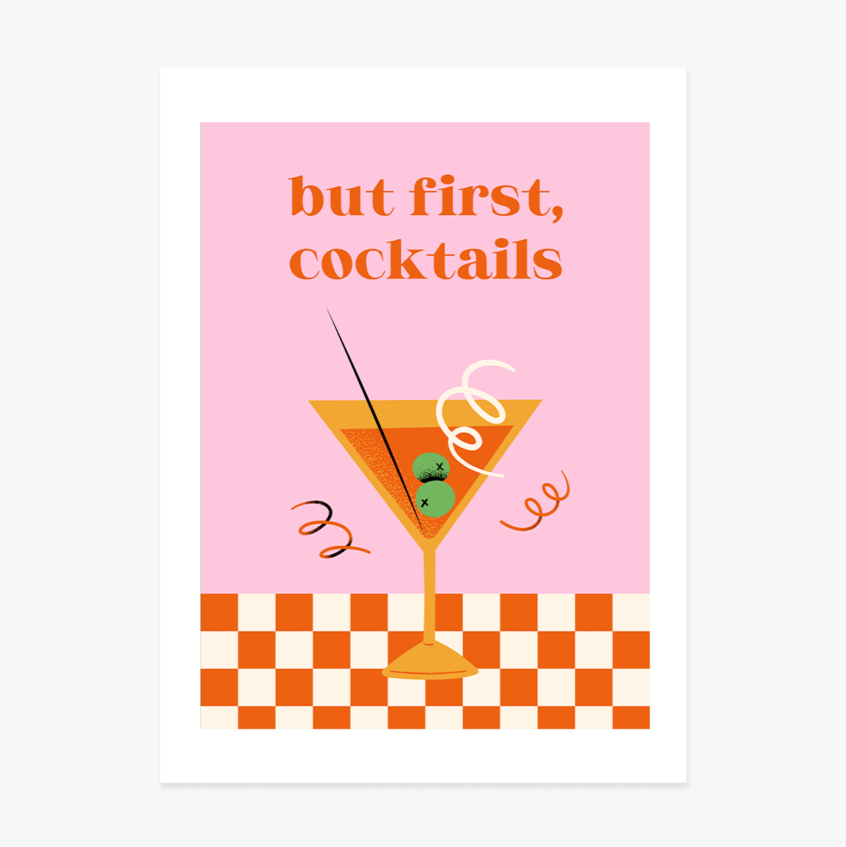 Poster „Aber zuerst: Cocktails“