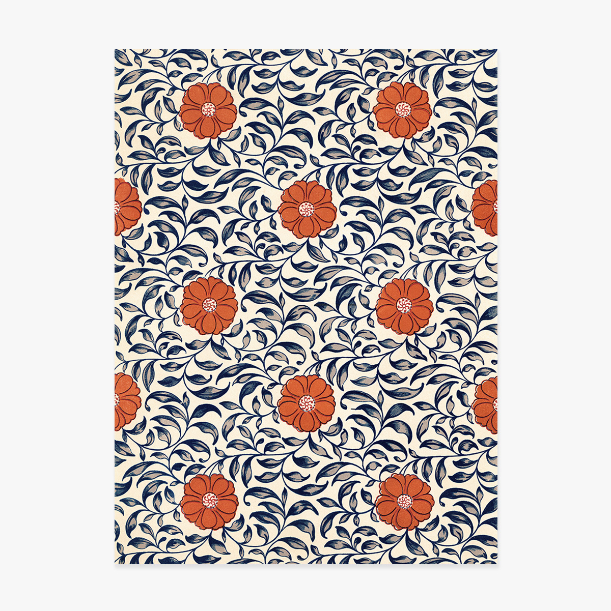 Poster mit roten chinesischen Blumen