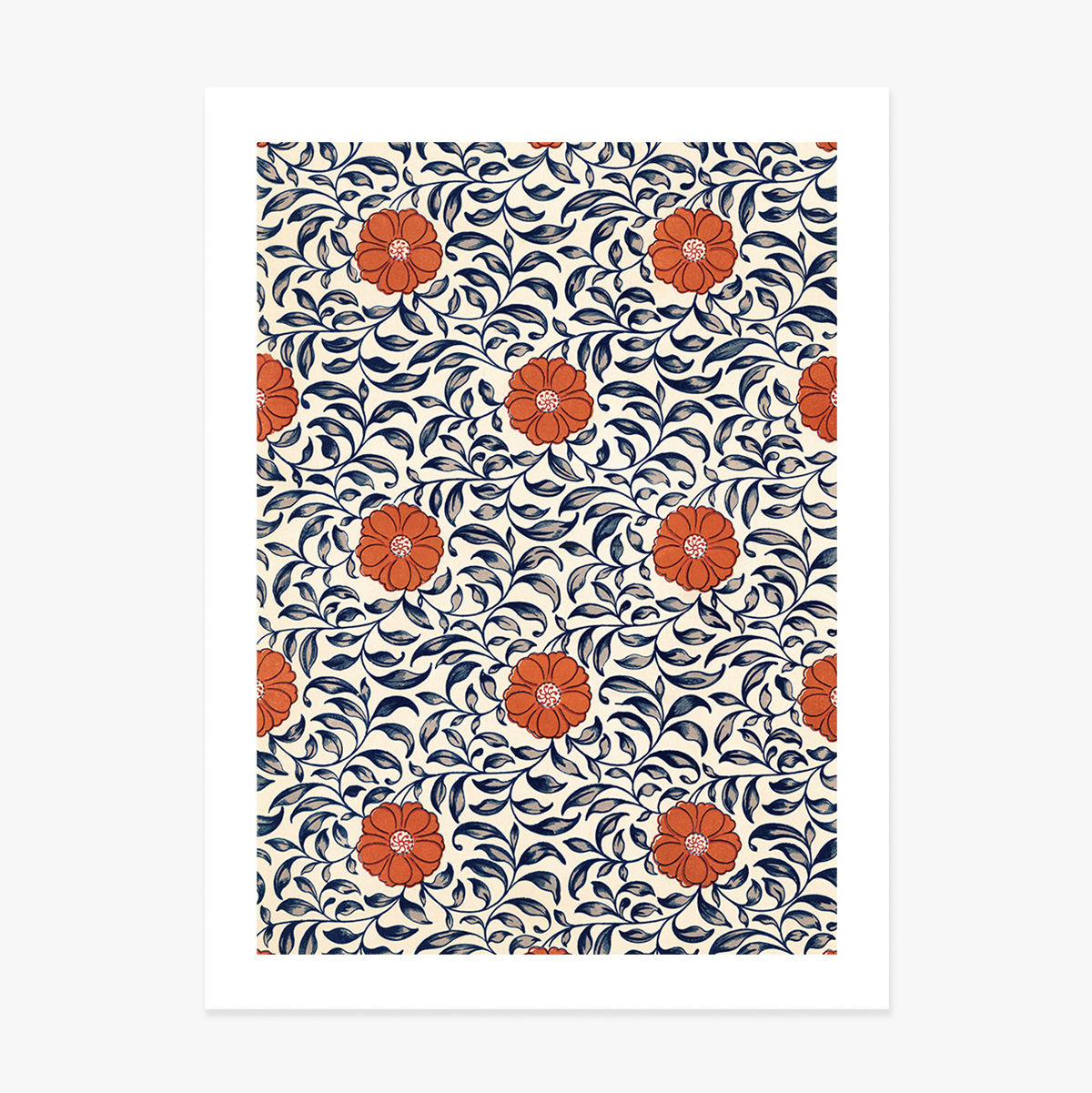 Poster mit roten chinesischen Blumen