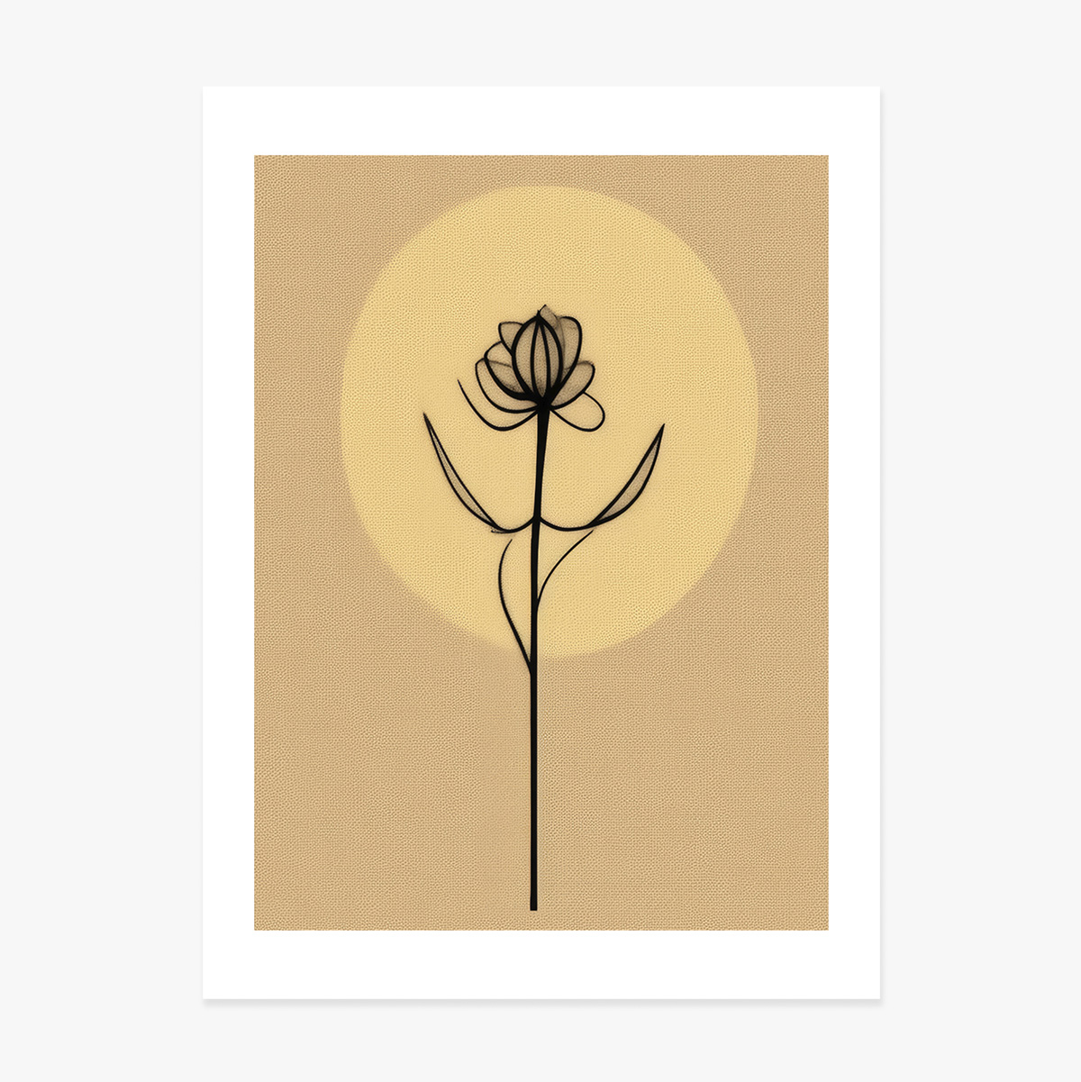 Poster „Minimalistische Blume“ (Strichzeichnung)