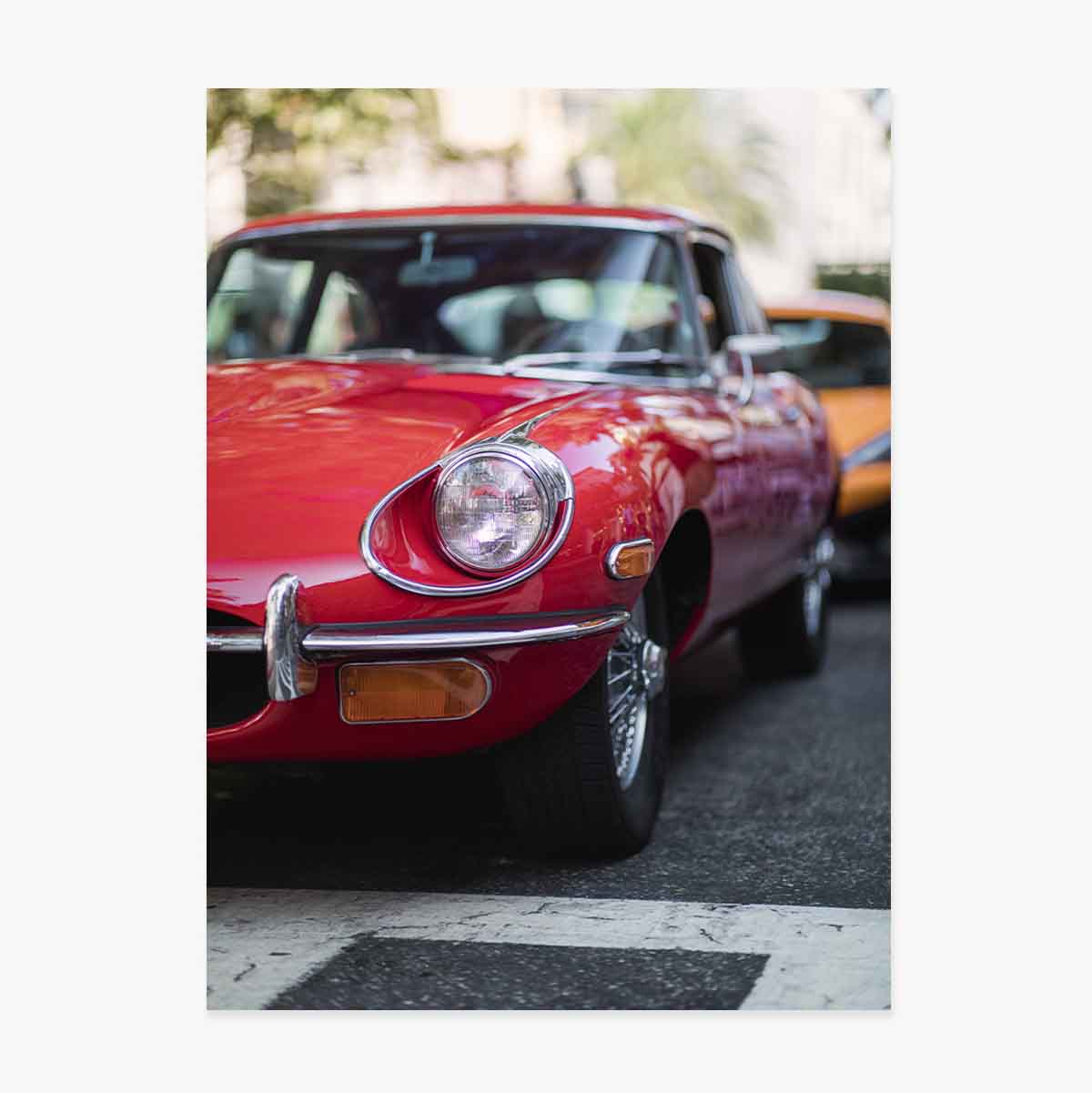 Poster: Rotes Oldtimer-Auto