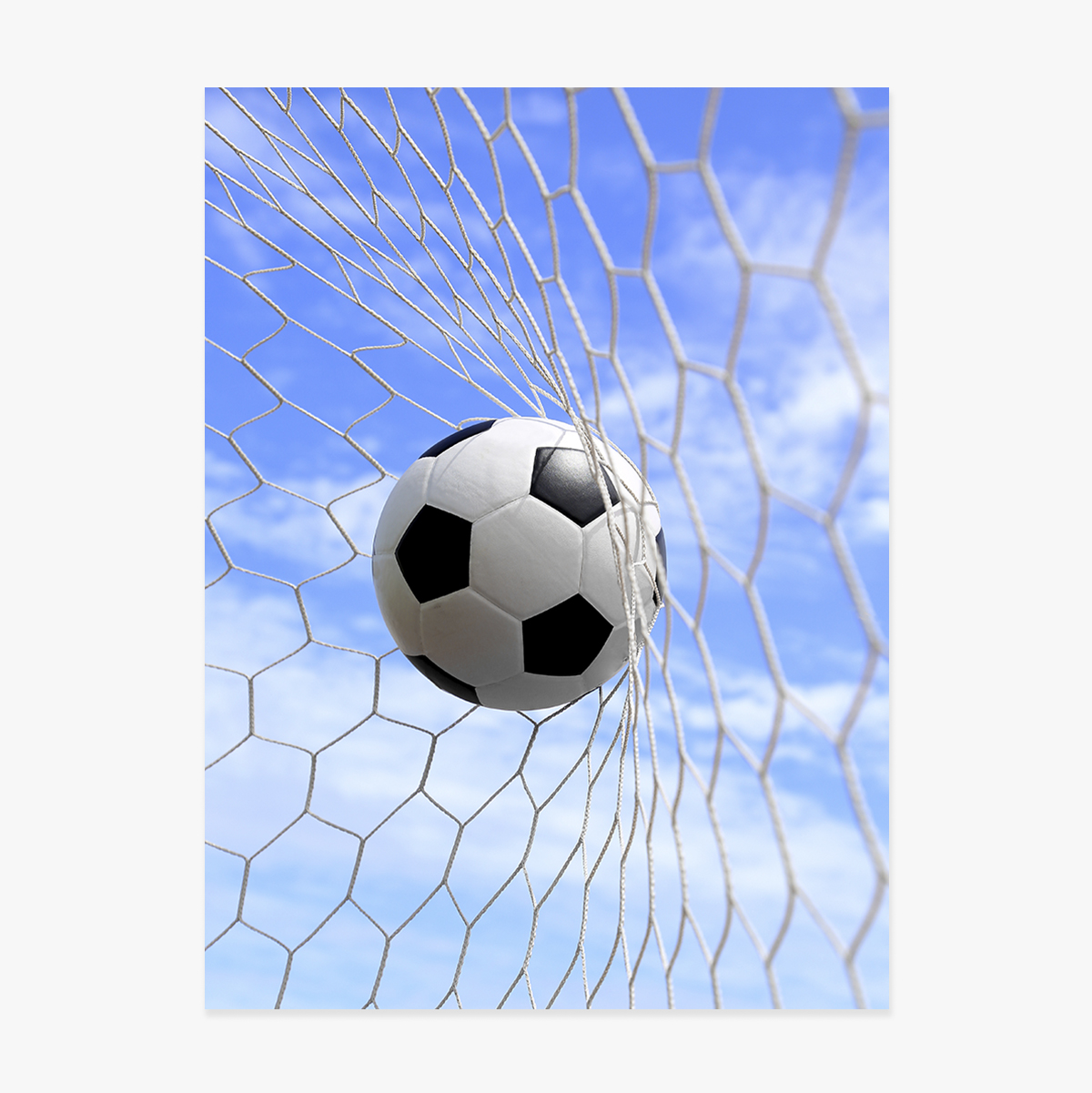 Poster „Ball im Fußballtor“