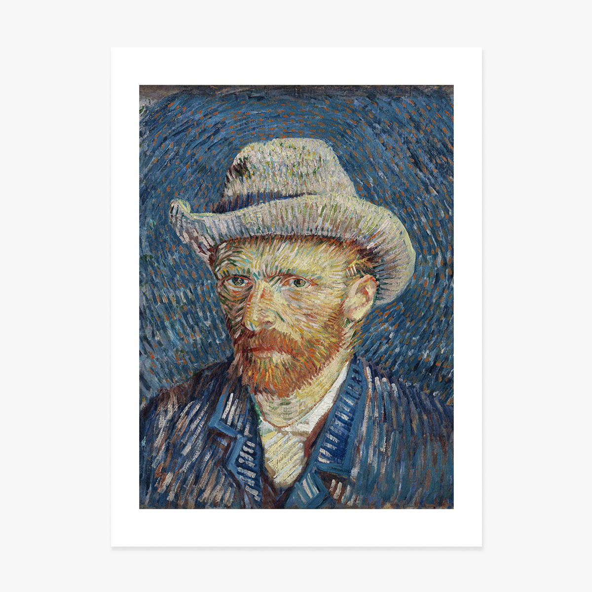Poster: Vincent van Gogh, Selbstporträt mit grauem Filzhut, 1887